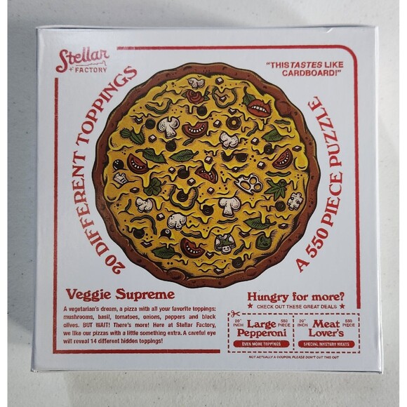 Pizza Puzzles Veggie Supreme 550 Pieces 20 Different Toppings Stellar Factory - Picture 3 of 6